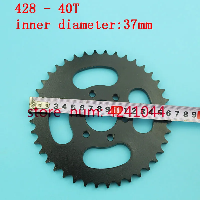 Black Steel sprocket 428 40T tooth 37 mm 6 hole rear chain sprockets for 4 wheel ATV Motorcycle