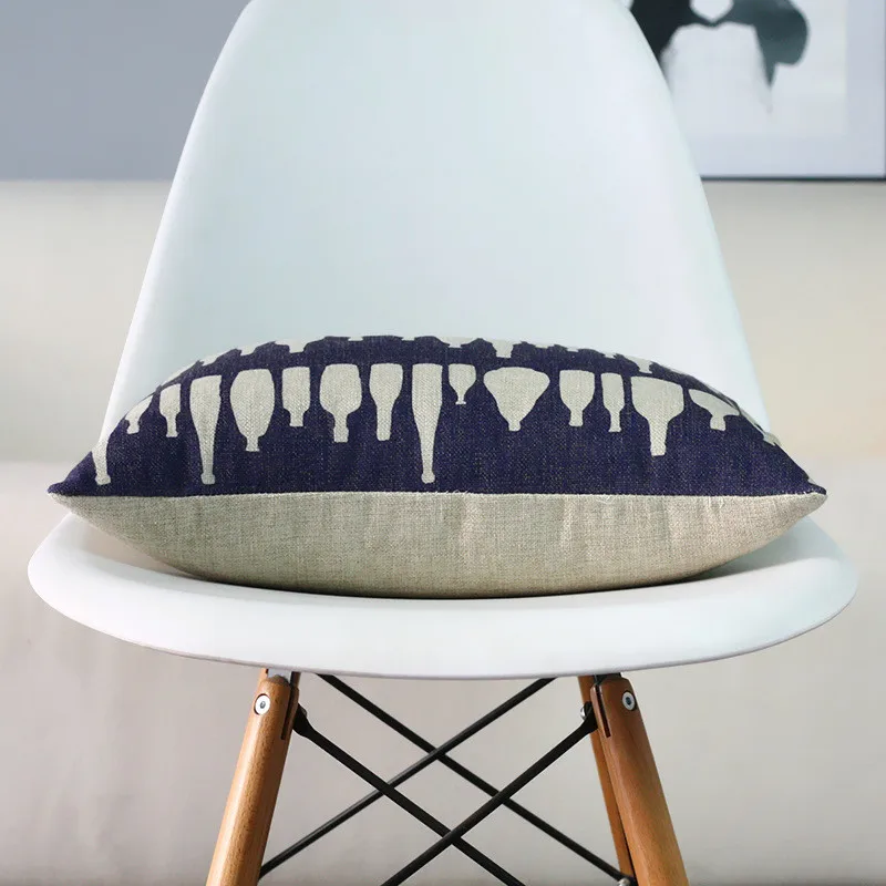 Nordic Cartoon Bottle Pillow Cover Solid Blue Cushion Home Decorative Office Sofa PillowCase