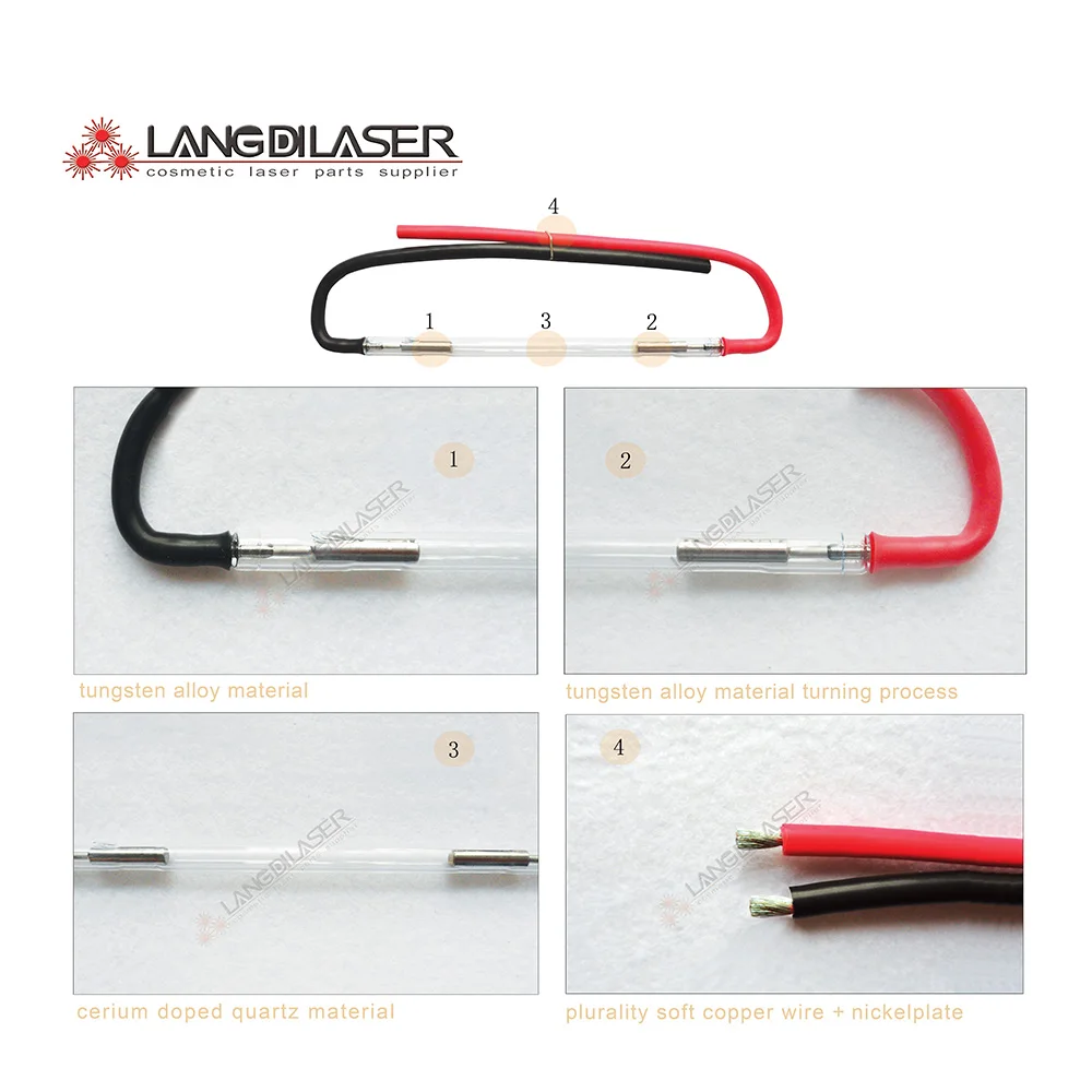 laser flash bulbs lamps for laser beauty lasers : 7*65*130F - wire , Weifang Mingliang Electronics Co., Ltd.