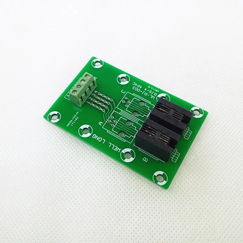 2PCS/Lot RJ9 4P4C  Right Angle Jack 2-Way Buss Breakout Board, Terminal Block, Connector.