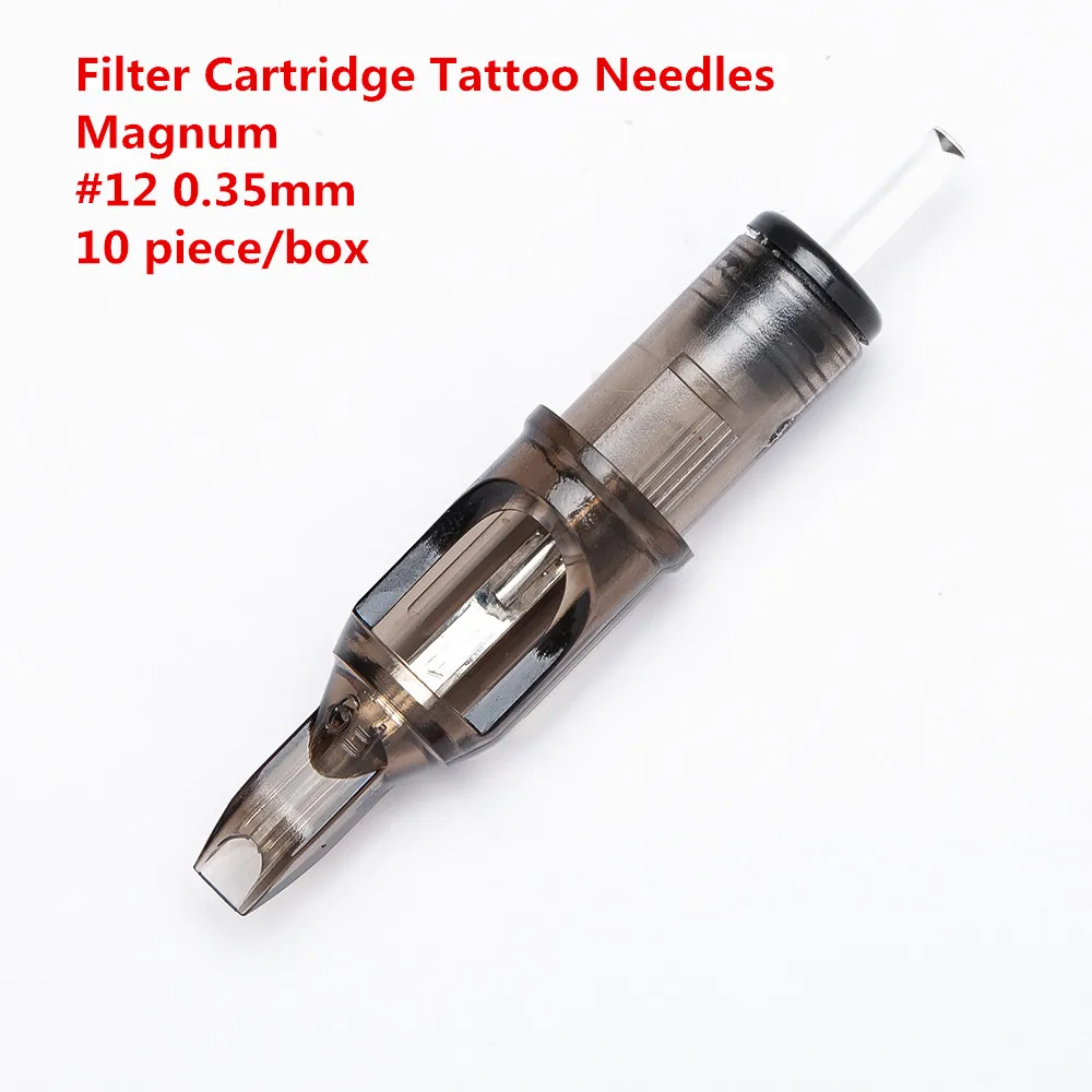 10 pcs/lot Original Filter Cartridge Tattoo Needles Magnum #12 0.35 mm Membrane System Needles for Cartridge Machine Grip