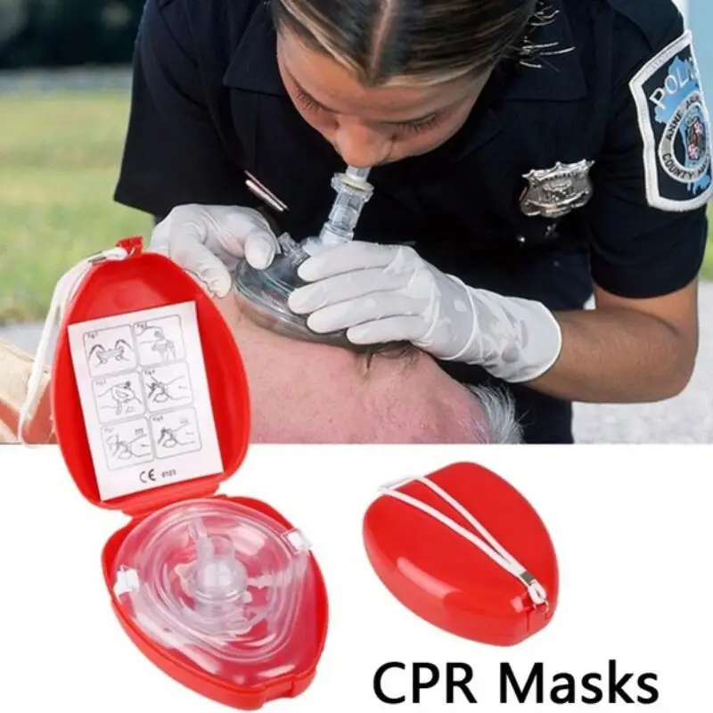 CPR Mask Professional First Aid CPR Breathing Mask Protect Rescuers Artificial Respiration Reuseable With One-way Valve Tools