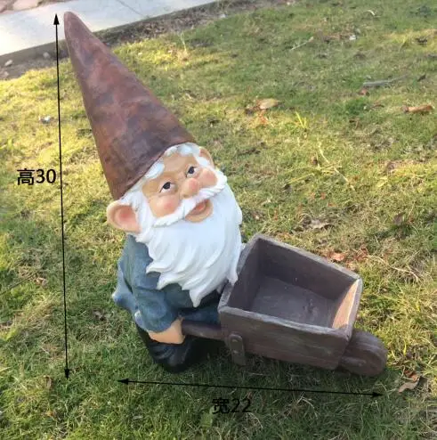 High-30cm,American Country Elf Dwarf Cart Home Farm Decoration Micro Landscape Gardening Decoration.Unique