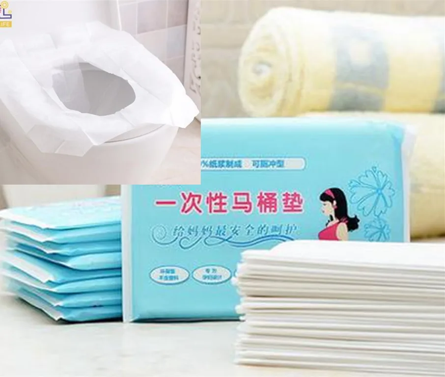 50pcs Travel disposable toilet seat cover mat 100% waterproof toilet paper pad essential travel maternal bacteria toilet paper