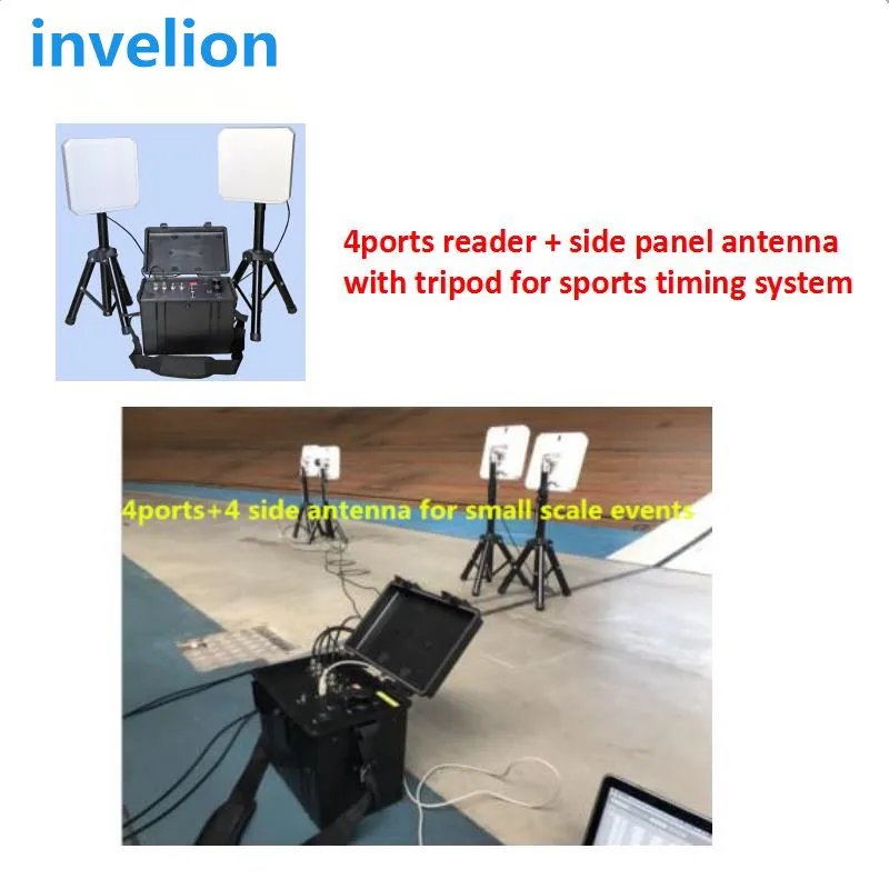 Imagem -02 - Sistema Temporizador para Chip de Corrida Uhf Rfid Portas Usb e Tcp ip Leitor Ultra Rfid Antena de Piso ou Painel Externo Etiqueta Rfid com Software