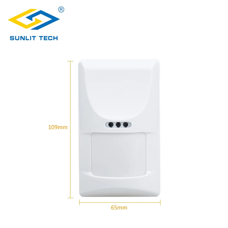 Wireless Infrared Motion Detector 100 Degree 12M Detection 433MHz EV1527 Anti-pet 20KG with Anti-tamper Switch for Burglar Alarm