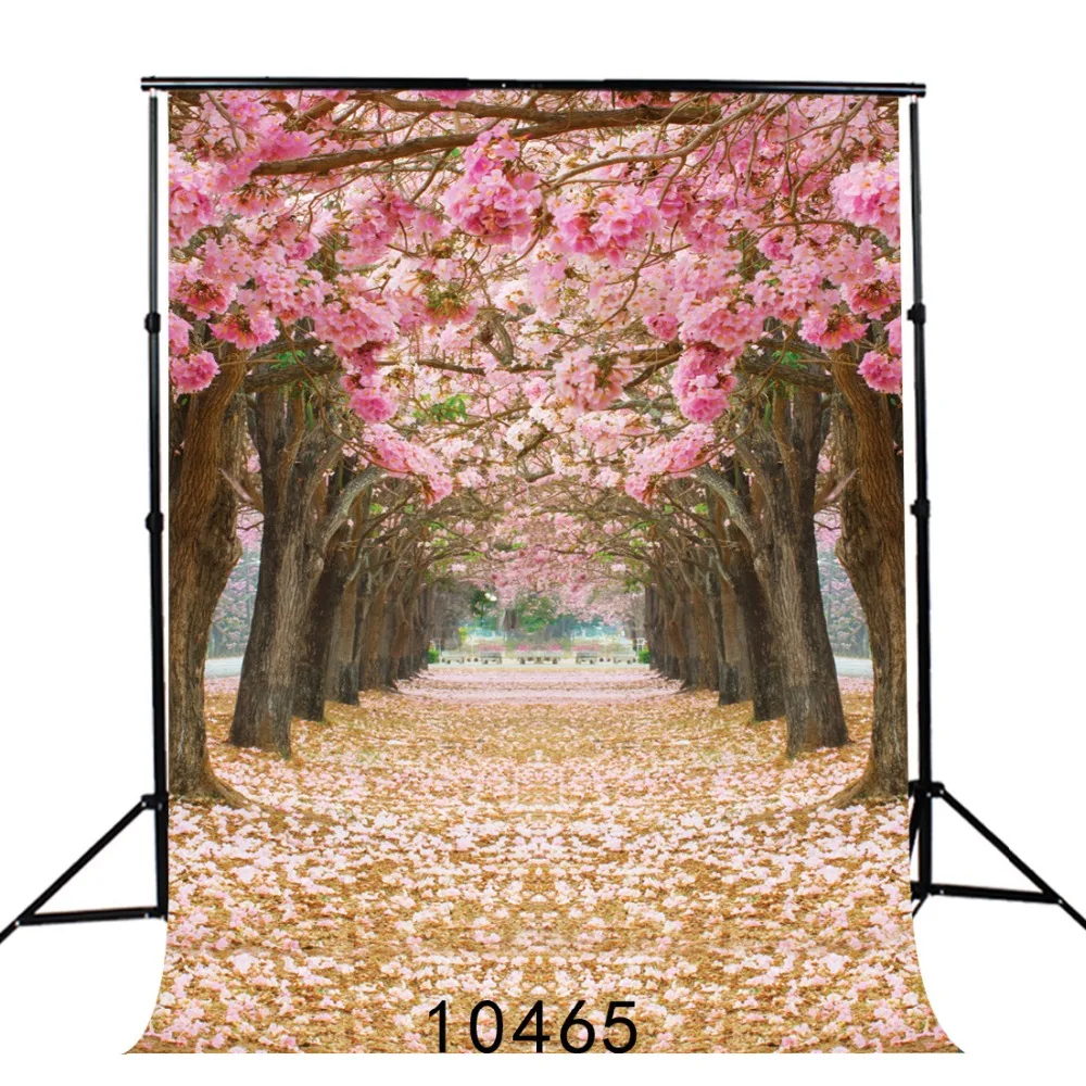 Pano de túnel de árvores flores, cenário de primavera de fotografia para cabine de foto, pano de vinil personalizado fundo de estúdio fotográfico