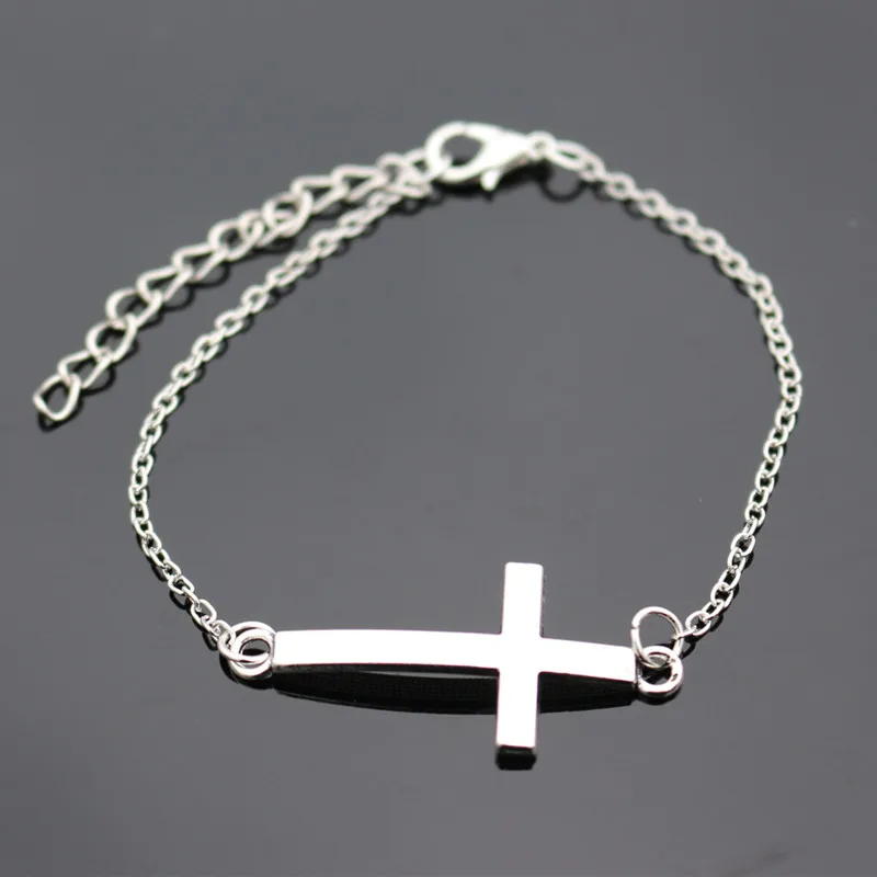 Charm Bracelets For Men Women Retro Jewelry Link Chain Bracelet Bangle Cross Heart Handcuff Love Peace Eye Valentine\'s Day Gift
