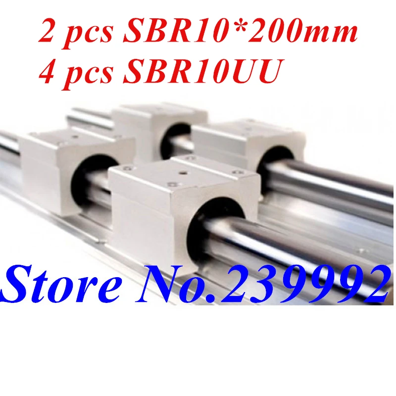 

Free Shipping 2pcs SBR10 200mm and 4 pcs of SBR10UU 10mm Linear Rail cnc parts SBR10*200mm linear guide