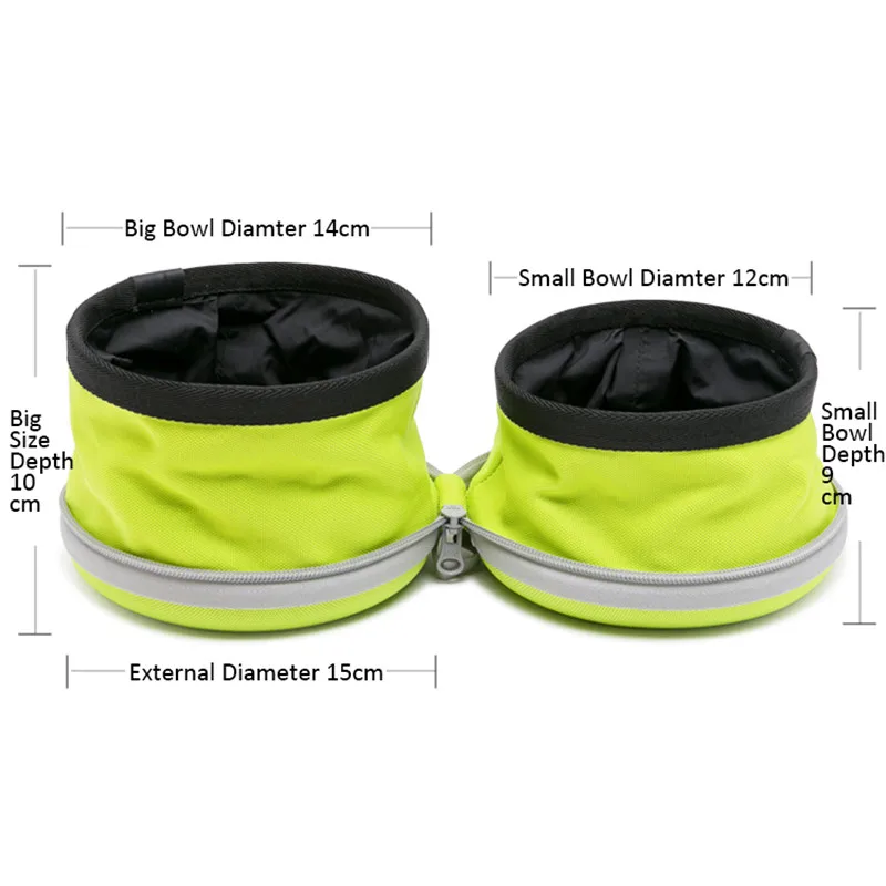 Truelove Collapsible 2 Way Use Dog Bowl Double for Food Mat Travel Waterproof Foldable Running Walking Hiking Camping TLT2351