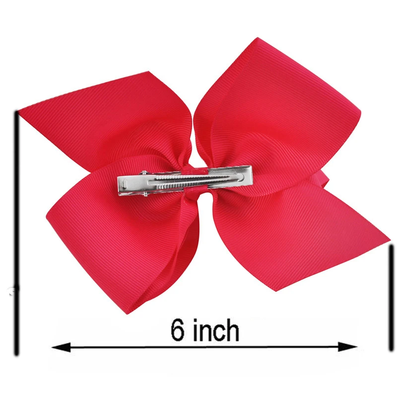 20 Color 6 Inch Girls Luxury Rhinestone Bowknot Hair Clips Children Grosgrain Ribbon Hair Bow Hairpins Headwear Hair Accessories