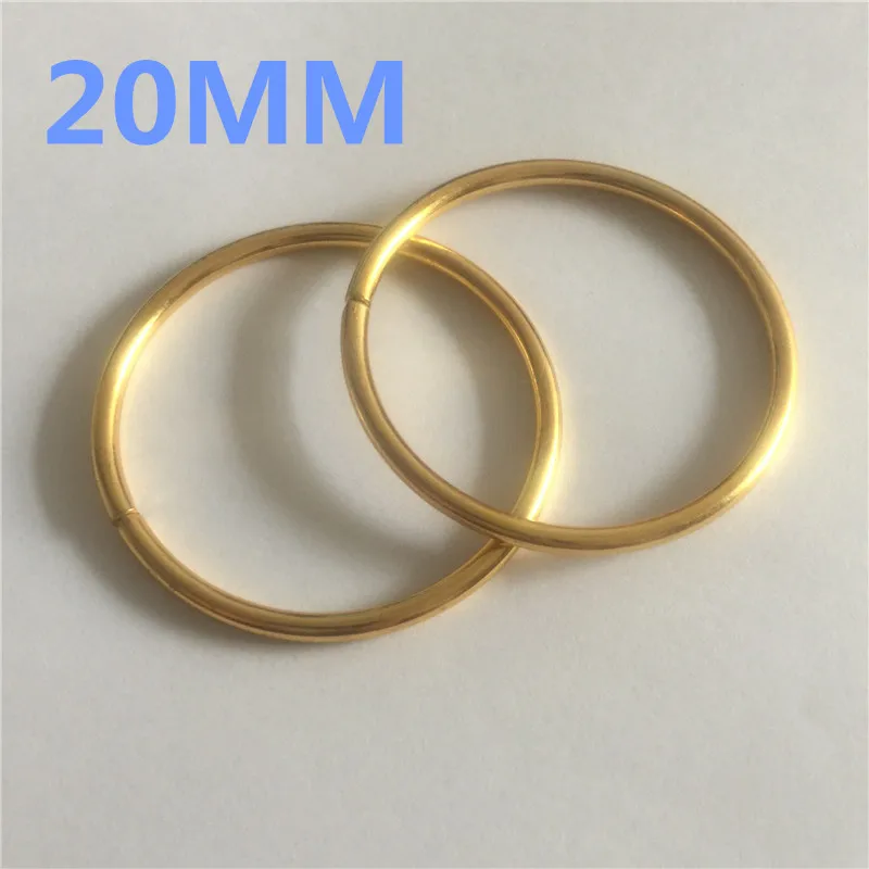 20 pcs 40mm 1.6''IN Metal Gold O Ring D Webbing Belt Ribbon Buckle Strap Non Welded Round Adjuster