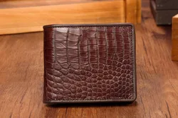 100% real Luxury Quality Genuine Crocodile belly Skin Leather Men Wallet bank card holder black brown color free shipping