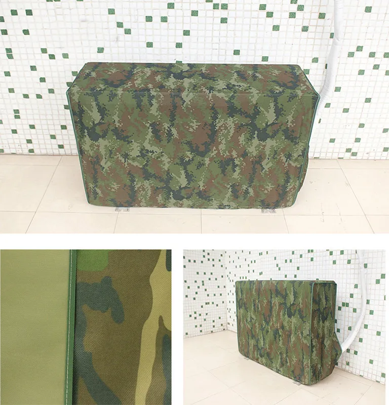 Outdoor Custom Made Air Conditioner Cover Weather Wrap  Full  Hood Block Dust Rust Rain Snow Waterproof Case Green Blue Silver