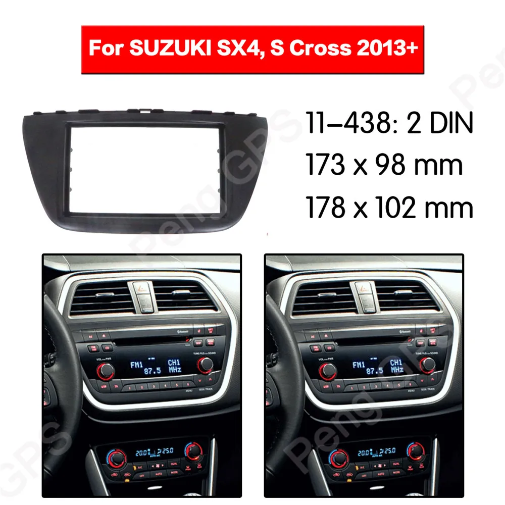 

2 Din автомобильный радиоприемник, панель Facia, адаптер для SUZUKI SX4, S Cross 2013 + установочный комплект рамы
