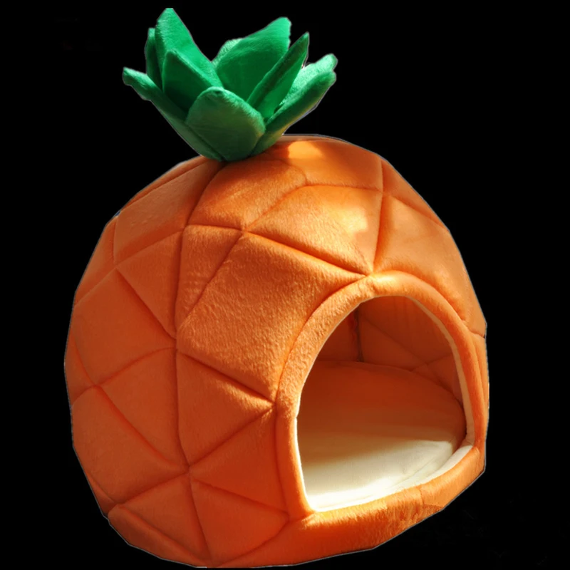 Creative Pineapple Dog House S/M Cotton Dog Bed Small Pet Cat Bed Teddy Dog Yurt Hand Wash/Machine Wash Foldable Dog Beds PD187