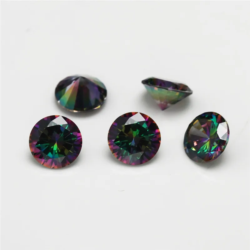 Size 1~10mm Round Shape Plating Color Cubic Zirconia Loose  Multiolor CZ Stone Synthetic Gems