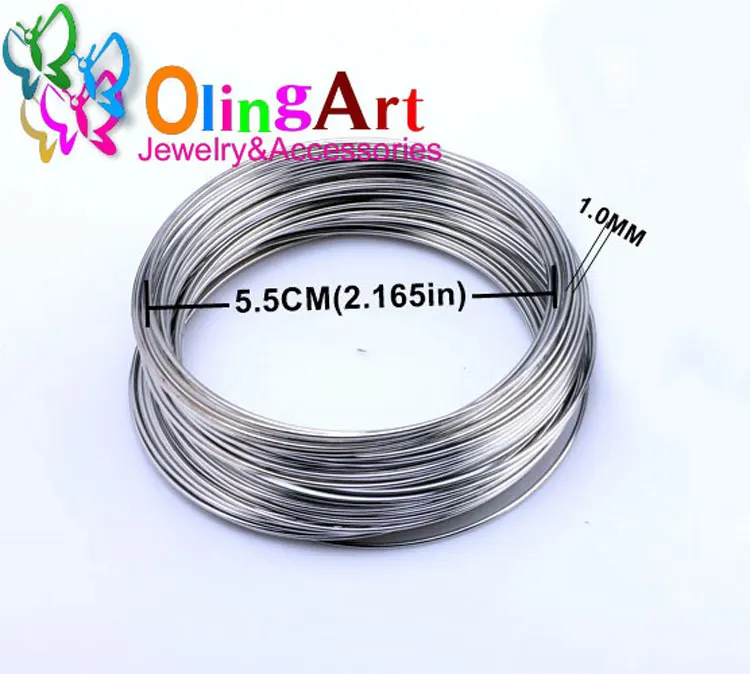 OlingArt Metall Draht Spule Stahl Perlen Erkenntnisse Broschen Bouquet Blank Armband Armreifen 20 Loops DIY Schmuck Machen Zubehör – Detail 2