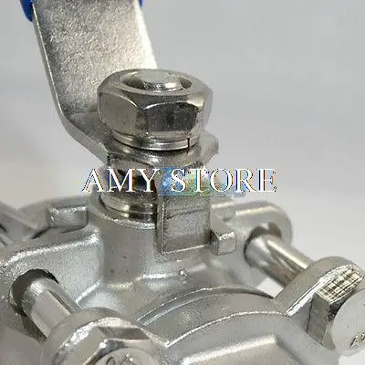 Válvula de bola de acero inoxidable BSPP hembra roscada, 3/4 ", puerto completo, Triplet 304, 1000WOG