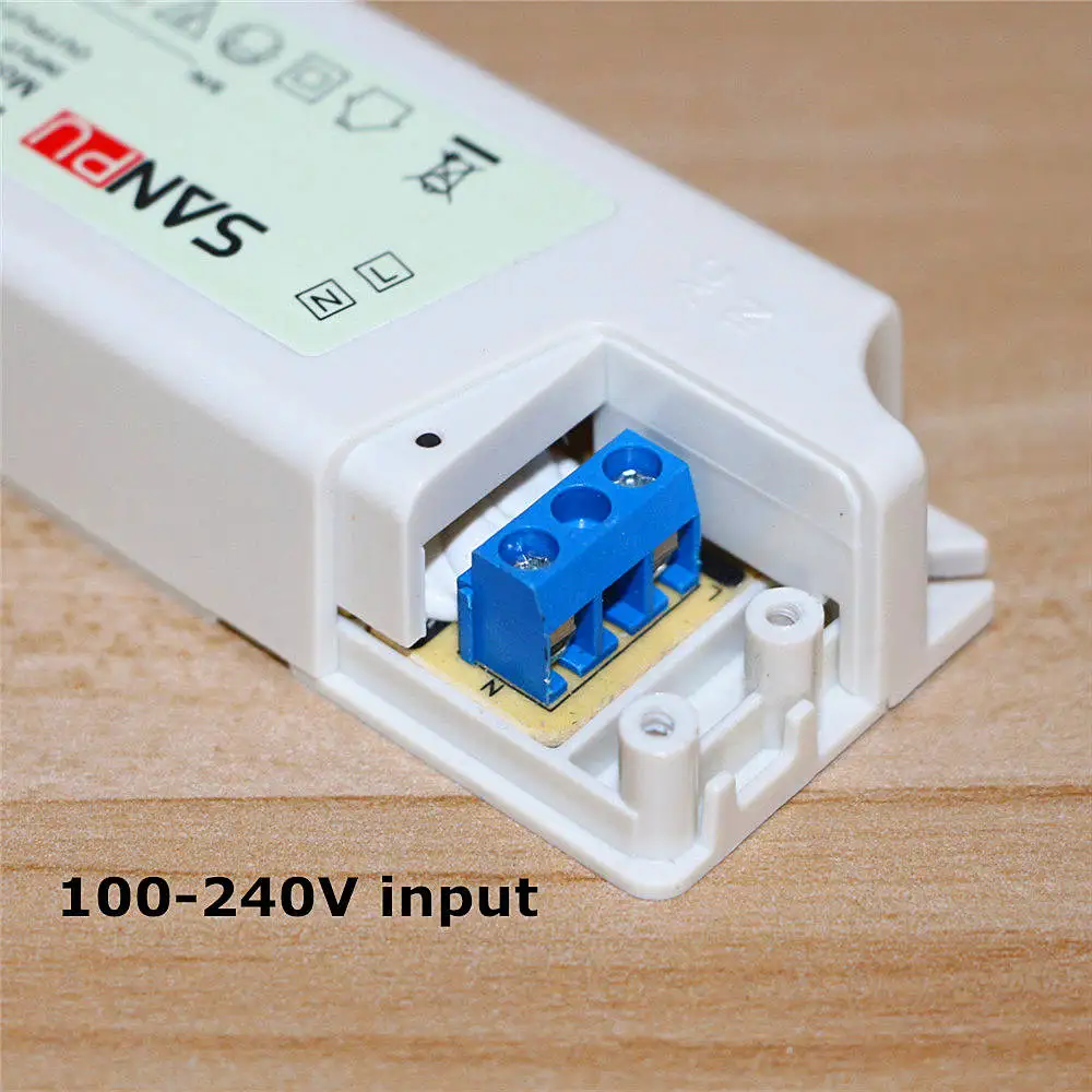 LED Plastic Shell waterproof Power Supply DC12V DC24V Lighting Transformers 15W/35W/60W Adapter LED Driver For LED Strip Light