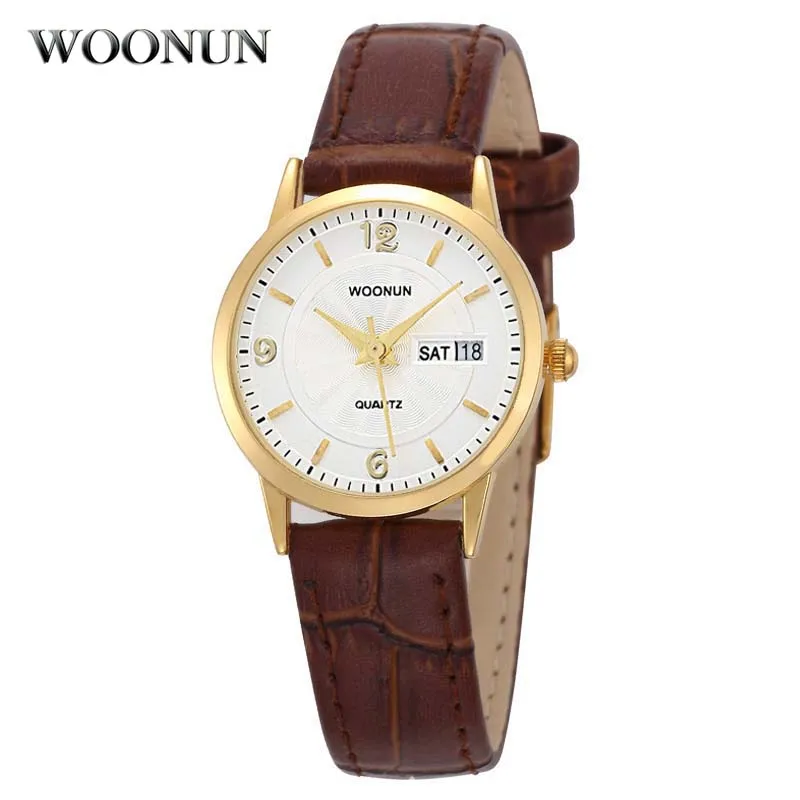 

2020 WOONUN Womens Watches Ladies Watches Top Brand Luxury Genuine Leather Calendar Quartz Ultra Thin Watch Geneva Watch Women