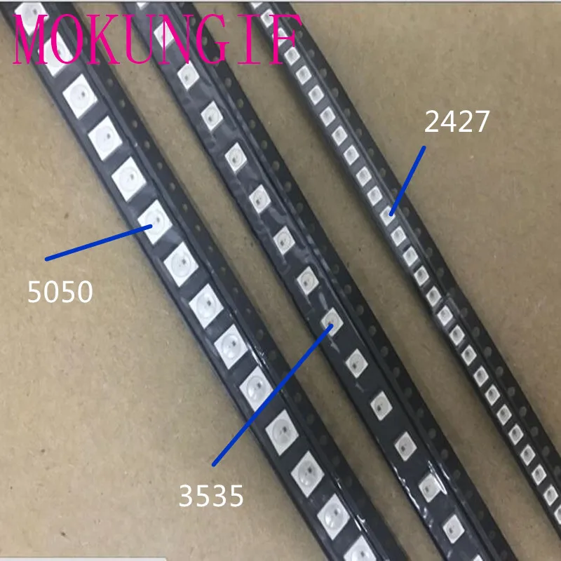 100-3000pcs SK6805 2427 full color chip Light beads as WS2812B 2427 SMD 0.1W integrated light source Intelligent control LEDS