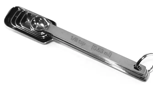 New 6 pcs/set Narrow Stainless Steel Measuring Spoons Good for scooping into jars Chef Quality Commercial Durability