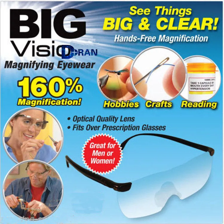 

New Big Vision plastic glasses 250 degrees Magnifying Presbyopic Glasses Eyewear Magnifier Makes Everything Bigger and Clearer