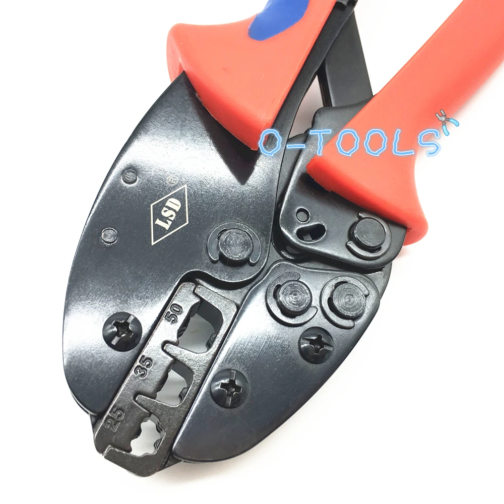 Ratchet Crimping Tool untuk Ferrules Kabel 25-50mm2 Kawat Lengan 4-1AWG Bootlace Ferrule Crimping Plier S-2550EF