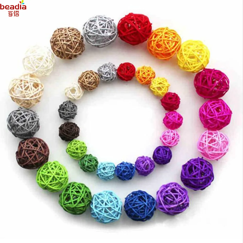 Bolas de ratán de arcoíris de 3cm, suministros de decoración para fiestas de boda, jardín de infantes, eventos grandes de navidad, nuevo diseño, 2018, 20 unidades por lote