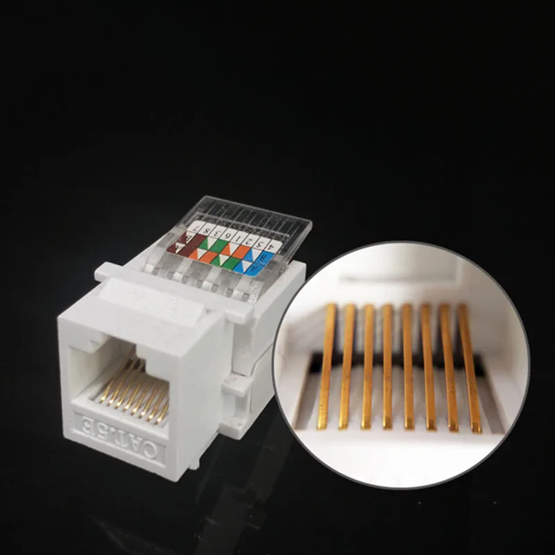 Adaptador de conector hembra RJ45 Cat5e Cat6 UTP Keystone para placa de pared, par de Wisted, RJ-45, red de Internet, Cable Ethernet Lan