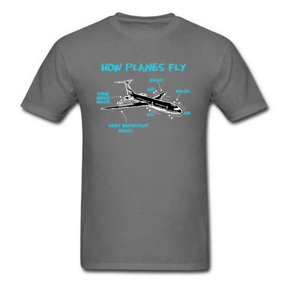 Print Engineer Mechanical How Plane Fly Mens T Shirts Aircraft Airplane Schematic Diagram Pattern Tshirt Father\'s Day Cotton