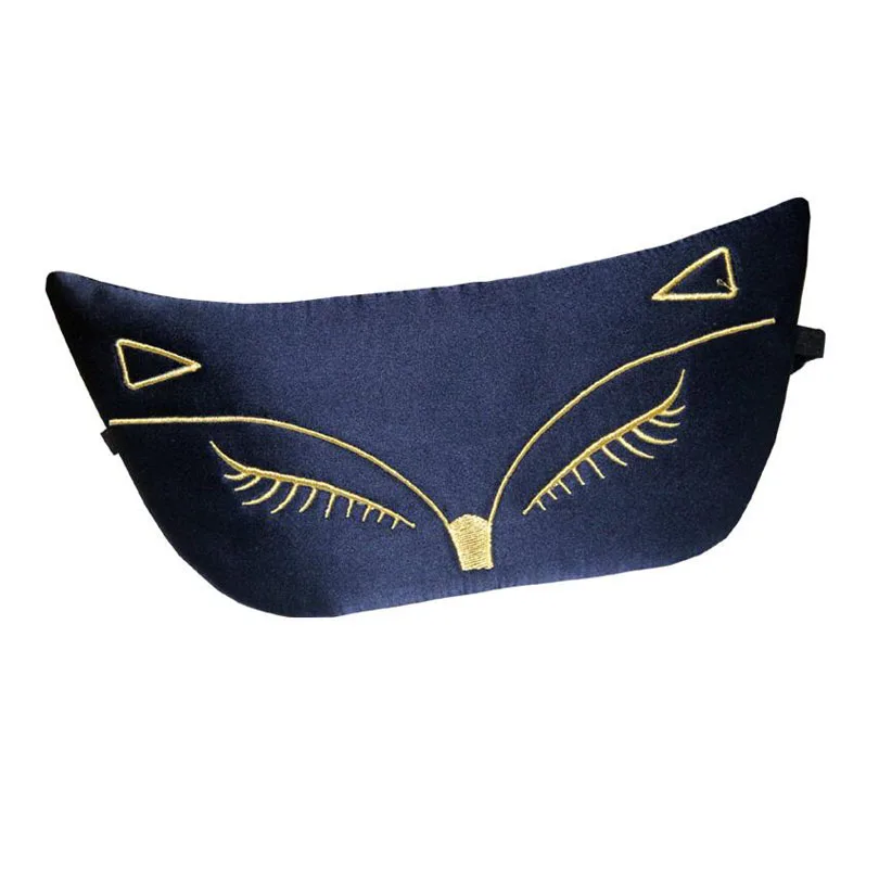 Sex fox Upscale Real Silk Sleep Eye Mask Portable Travel  Rest Aid  Soft Cover Eye Patch Eyeshade Sleeping Mask Case MR090