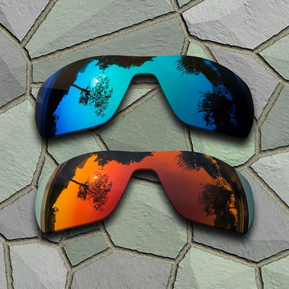 Sky Blue&Red Orange Sunglasses Polarized Replacement Lenses for Oakley Offshoot