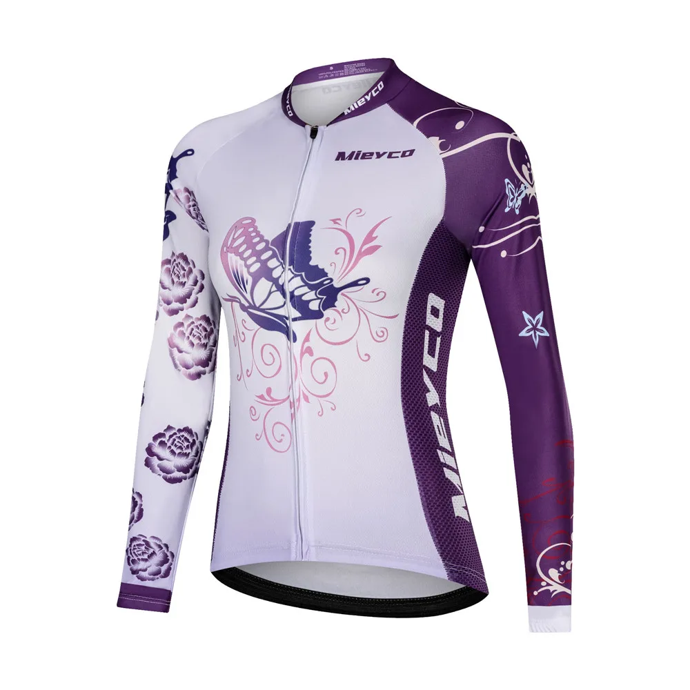 Girl Summer Long Sleeve Cycling Jersey Women Butterfly Bike Clothes Ropa Maillot Ciclismo Cycle Clothing Downhill Tops Wear