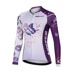 Girl Summer Long Sleeve Cycling Jersey Women Butterfly Bike Clothes Ropa Maillot Ciclismo Cycle Clothing Downhill Tops Wear