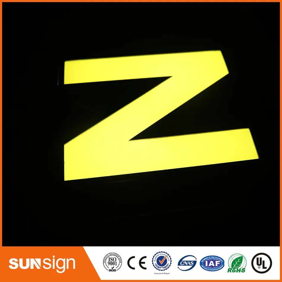 Custom Winkel Decoratieve Geschilderd Rvs Led Letters