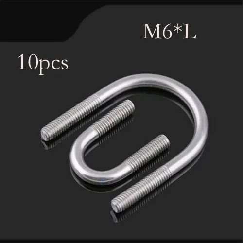 10pcs/lot Stainless steel clamp U bolt U-bolts M6*22/27/34/42/48/51/60