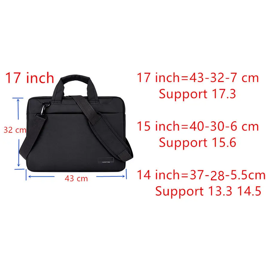 Bolsa para laptop 17.3, 17, 15.6, 15, 14, 13, 12 polegadas, náilon, airbag, masculina, bolsa de computador, moda, bolsas femininas, de ombro, mensageiro, notebook