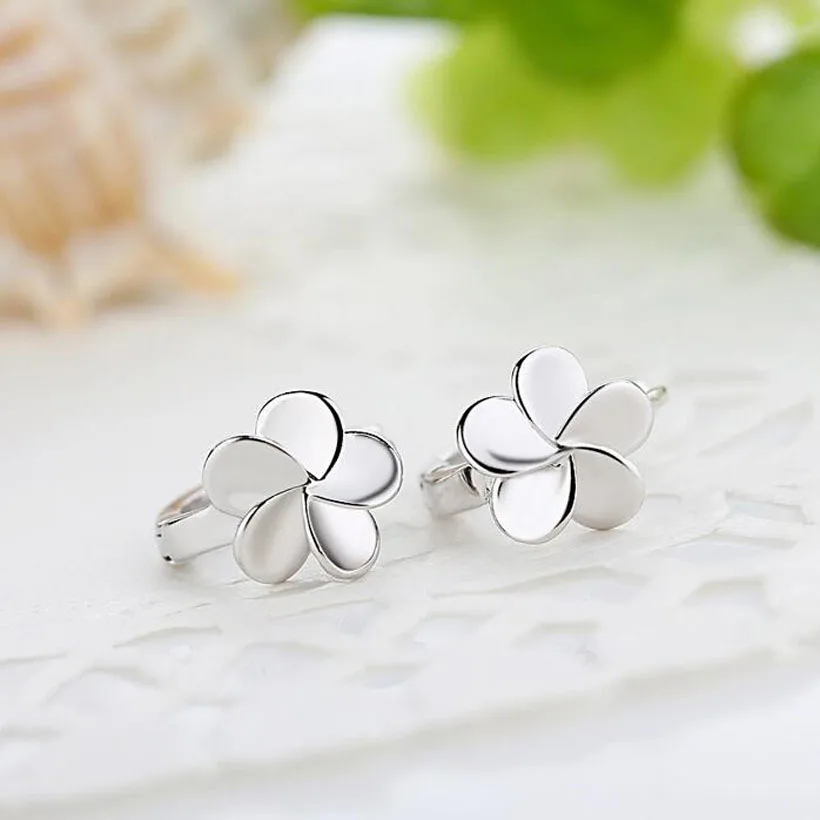 Flower 925 Sterling Silver Small Round Loop Huggies Hoop Earrings For Kids Baby Girls Children Jewellery Aros Ay235