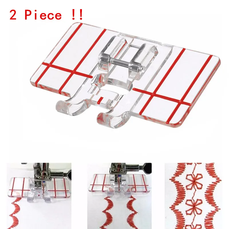 2 Piece ! ! domestic Sewing Machine Parts Presser foot  sewing accessories Border Guide Foot Used for Low Shank Sewing machine