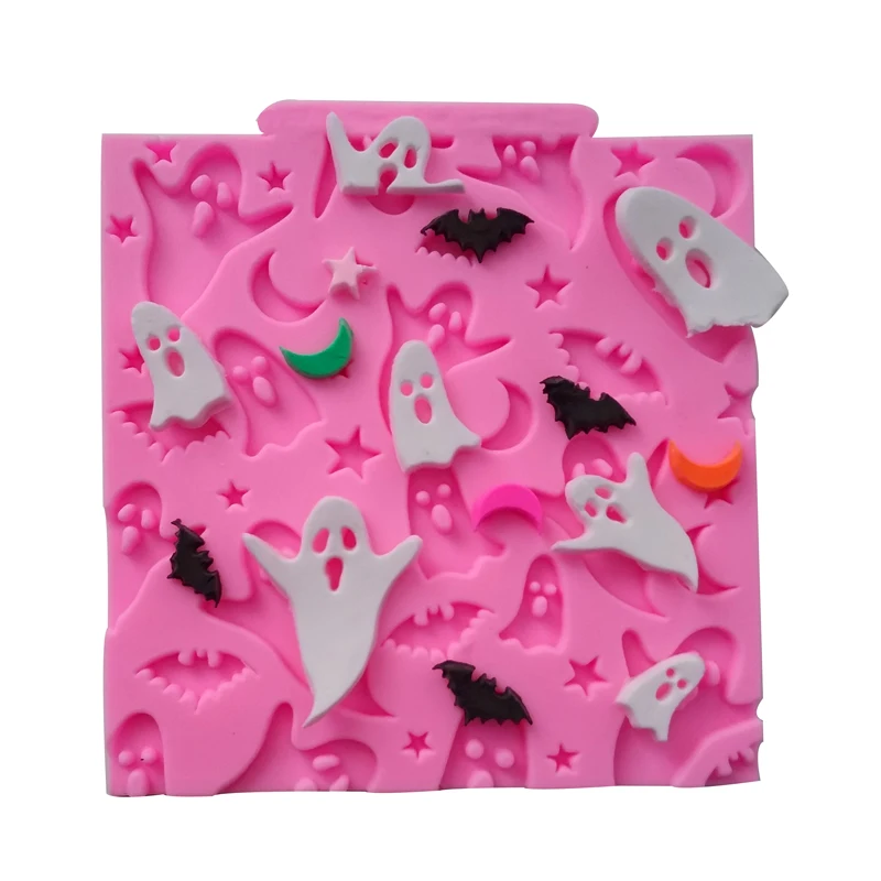 

Хэллоуин призраки летучие мыши Луна Звезда силиконовая форма для кексов, помадки инструменты для торта кухня Аксессуары для выпечки Moldes De Silicone F0700