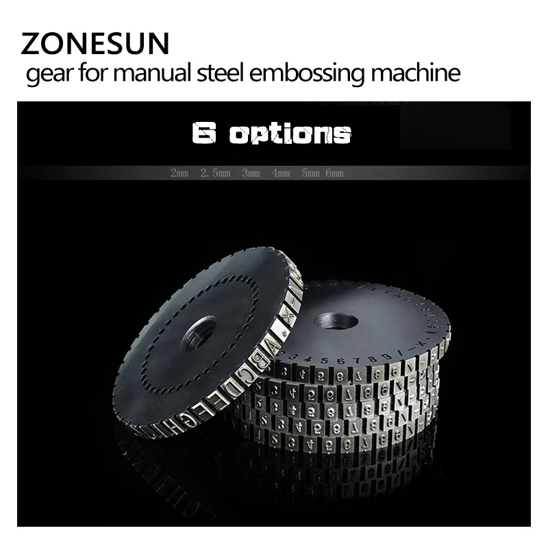 ZONESUN präge machine1 getriebe für manuelle stahl label gravieren werkzeug