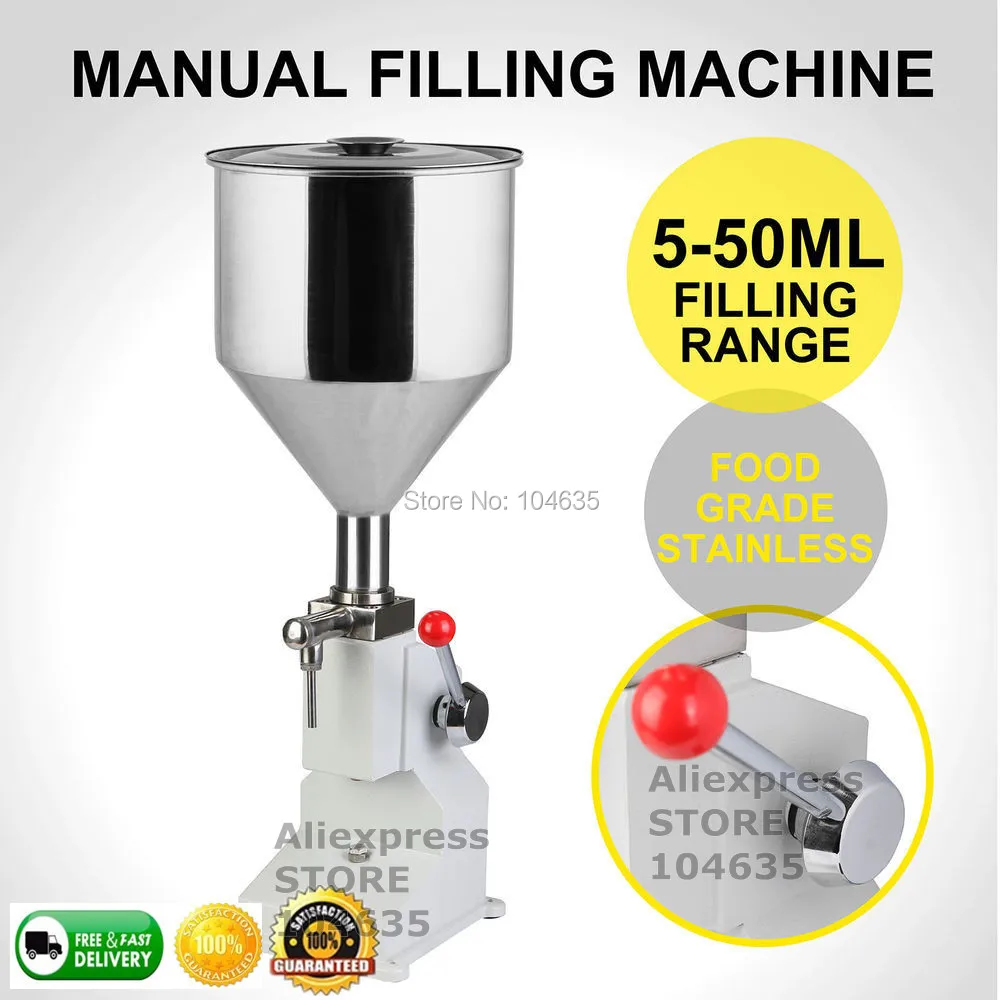 A03 Manual Viscous Liquid Filling Machine For Packing Honey Bottles Filler Packing Machine Paste Cream Cosmetic 5-50ml/10-100ML