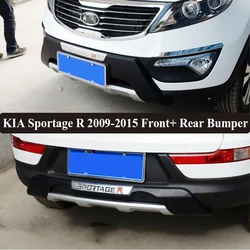 Fit For KIA Sportage R 2009-2015 Front+ Rear Bumper Diffuser Bumpers Lip Protector Guard skid plate ABS Chrome finish