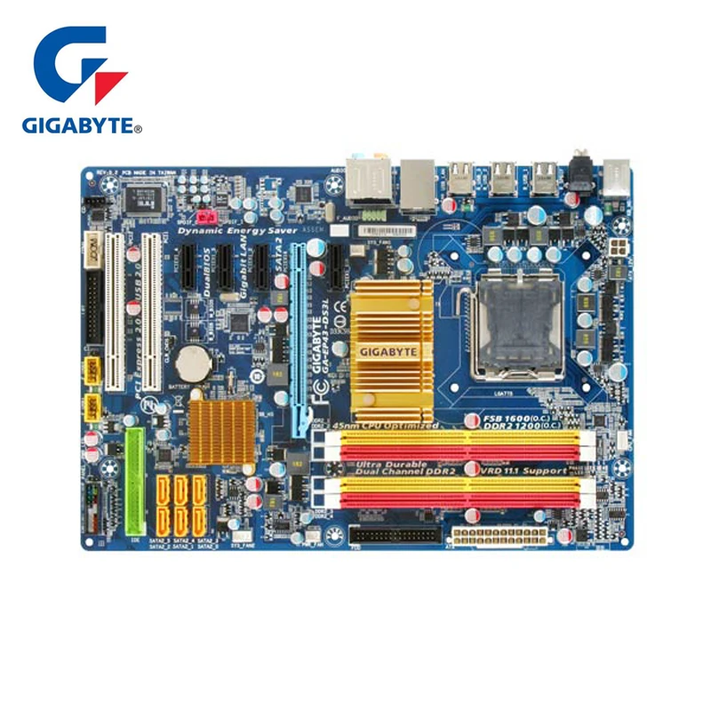 Gigabyt GA-EP43-DS3L 100% เดิมเมนบอร์ด LGA 775 DDR2 คอมพิวเตอร์เดสก์ท็อปเมนบอร์ด 16 GB EP43-DS3L EP43 DS3L บอร์ด P43 ใช้