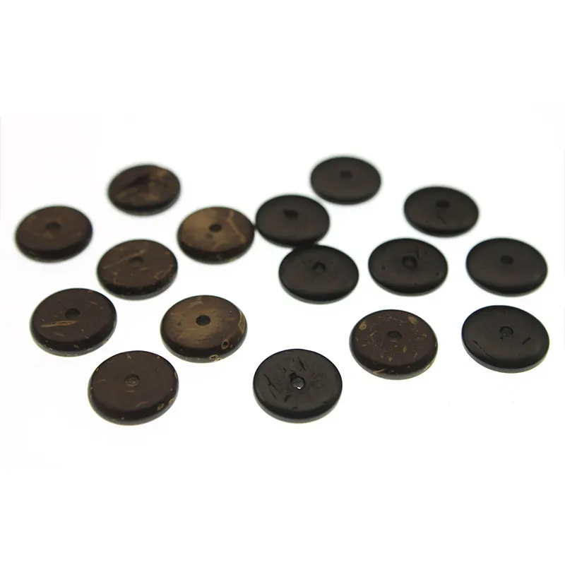 330PCS Coconut Shell Beads 4 6 8 10 12 14 mm Flat Round Rondelle Loose Spacer Beads Accessories for DIY Bracelet Jewelry Making