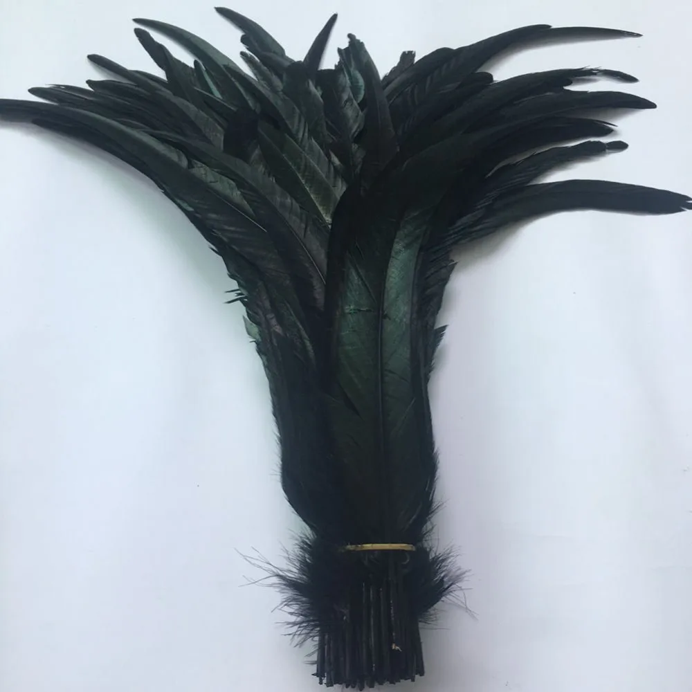 100PCS Black 30-35CM/12-14Inch Natural Rooster Feathers Feather For Decoration Crafts Christma Diy Rooster Plume Accessories