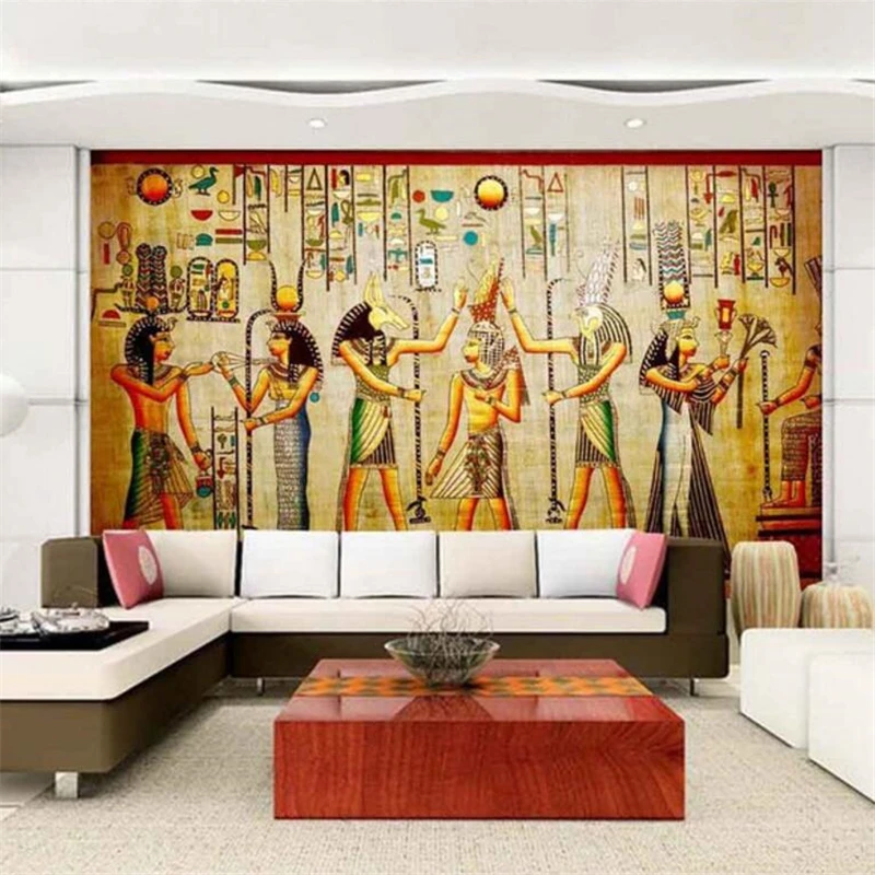 wellyu  papel de parede para quarto Custom wallpaper Ancient Egyptian celebration classical TV backdrop  photo wallpaper