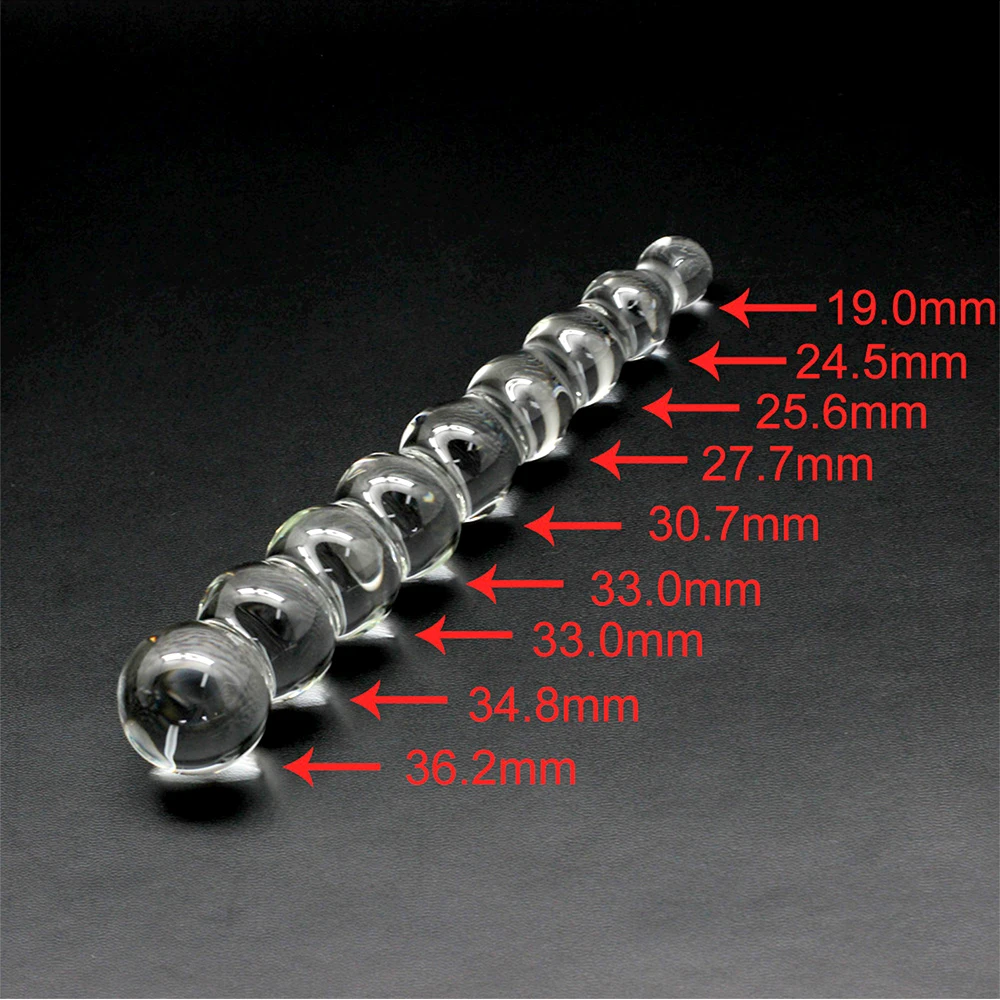 Smspade Crystal Glass Dildo Anal Beads Butt Plug With 9 Beads Anal Toys For Womens Sex Products Female Masturbation Glass Dildo